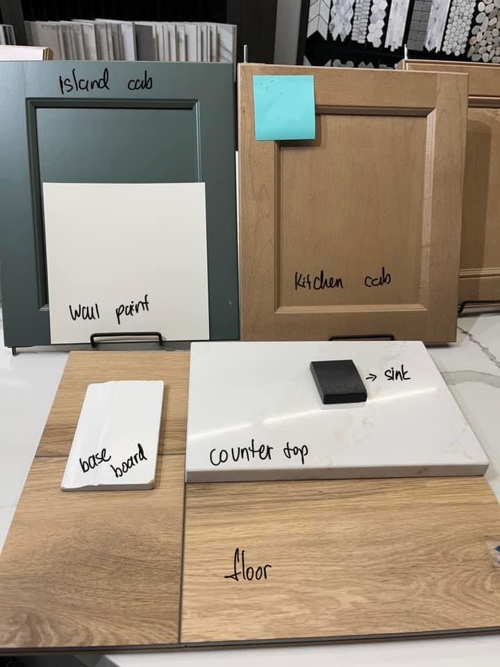 several different types of kitchen cabinets with labels on the front and back sides, including one for each cabinet