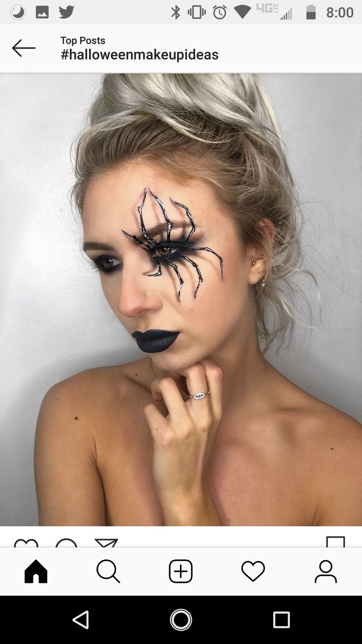 3d Spider Makeup, Spider Face Painting, Halloween Maquillaje, Spider Makeup, Make Up Halloween, Spider Face, Spider Theme, Makeup Magazine, White Liquid