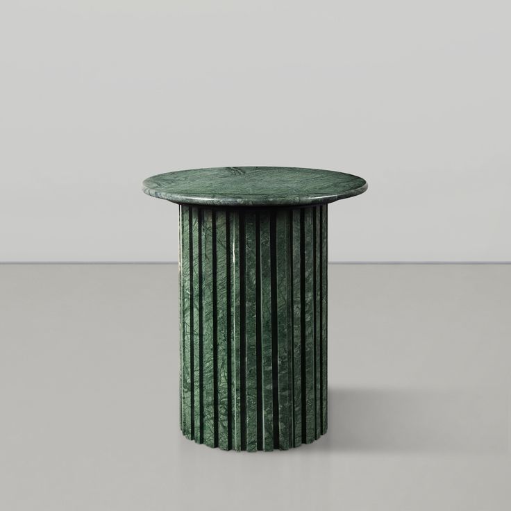 Della Emerald Fluted Marble Side Table - Holistic Habitat Side Table Stone, Art Deco Mood Board, Fluted Marble, Formal Living Room Decor, Stone Tables, Marble End Table, Stool Ideas, Marble Top End Tables, Table Lamps Kitchen