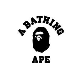 a bathing ape sticker on a white background