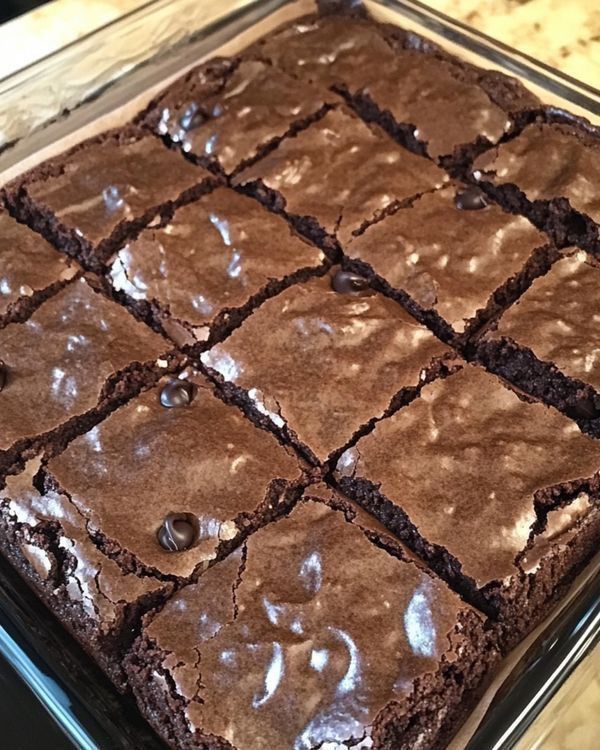 a pan filled with brownies covered in frosting