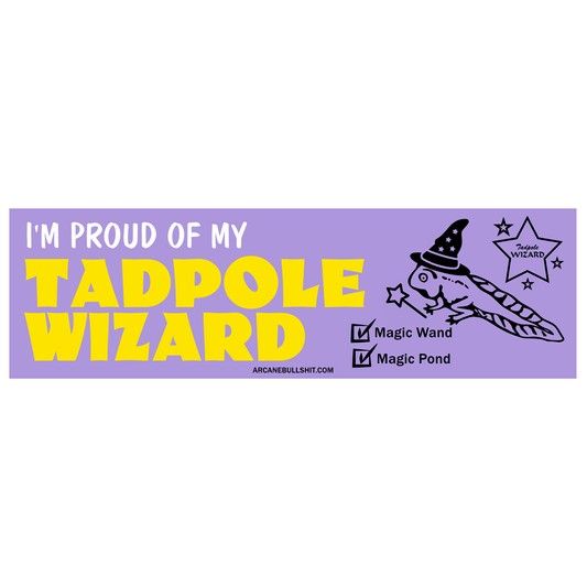 i'm proud of my tapole wizard bumper sticker for magic wands