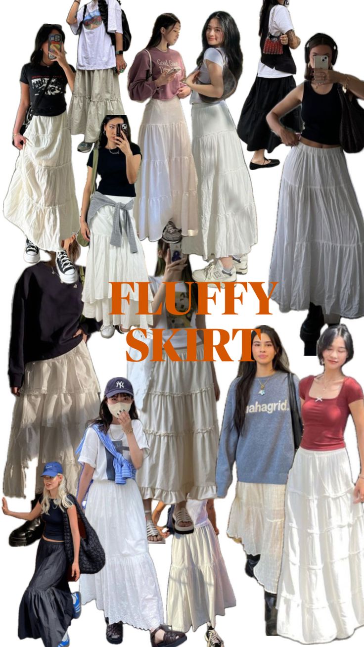 White Skirt Outfits, Fluffy Skirt, Outfit Inspo Casual, What Should I Wear, Summer Fashion Outfits, Lookbook Outfits, White Skirts, Comfy Outfits, Skirt Outfits