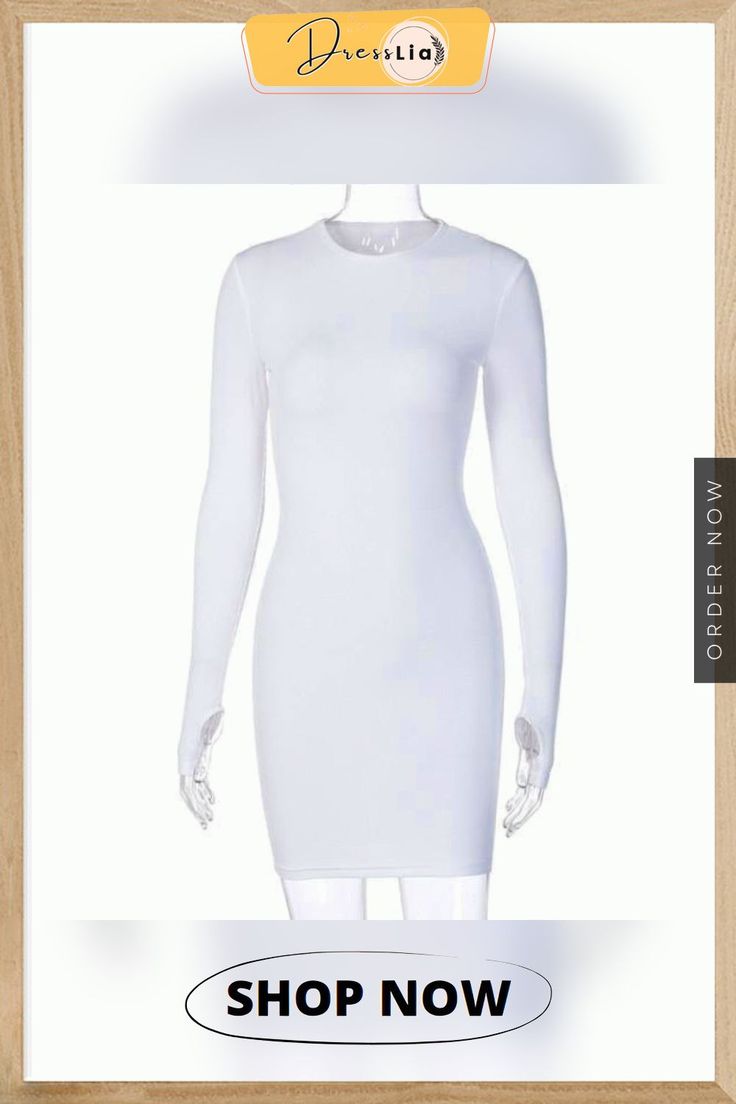 Simenual Long Sleeve Ribbed Bodycon Women Party Dresses Autumn Winter Fashion Skinny Solid Mini Dress O-neck Sexy Clubwear Elegant Crew Neck Mini Dress For Night Out, Chic Crew Neck Mini Dress For Party, Chic Mini Dress With Crew Neck For Party, White Knee-length Bodycon Dress For Club, White Mini Length Bodycon Dress For Club, White Bodycon Mini Dress For Club, Solid Color Mini Bodycon Dress For Club, Chic Fitted Mini Dress With Crew Neck, Chic Crew Neck Dresses For Night Out