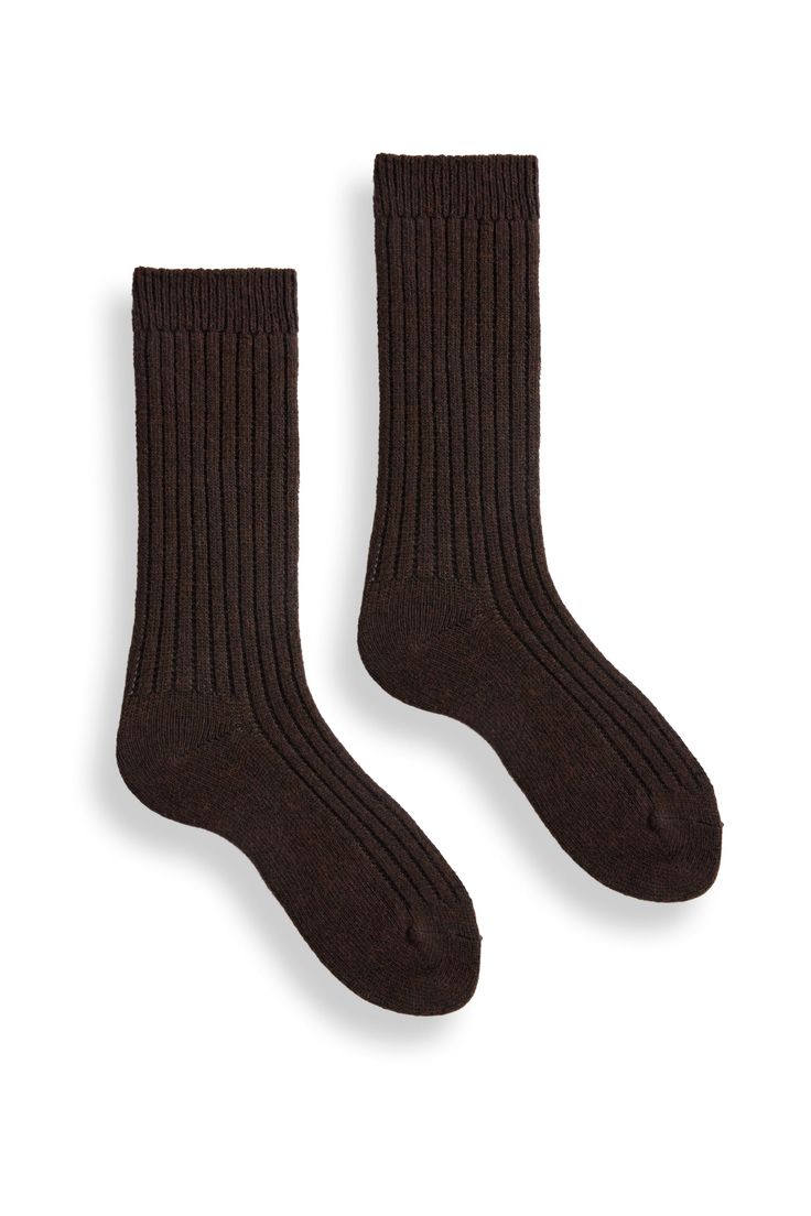 One size. Made in the USA using a fine Italian yarn blend of 37% merino wool, 29% nylon, 24% viscose, 8% cashmere, 2% other fiber. SaveSave Classic Cashmere Socks For Winter, Classic Fall Cashmere Socks, Brown Ribbed Winter Socks, Solid Ribbed Socks For Fall, Classic Mid-calf Fall Socks, Classic Solid Winter Socks, Classic Brown Socks For Fall, Classic Winter Socks, Classic Fall Socks