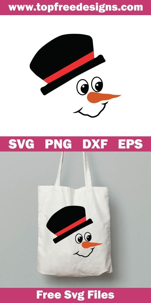 a tote bag with an image of a snowman wearing a hat and glasses