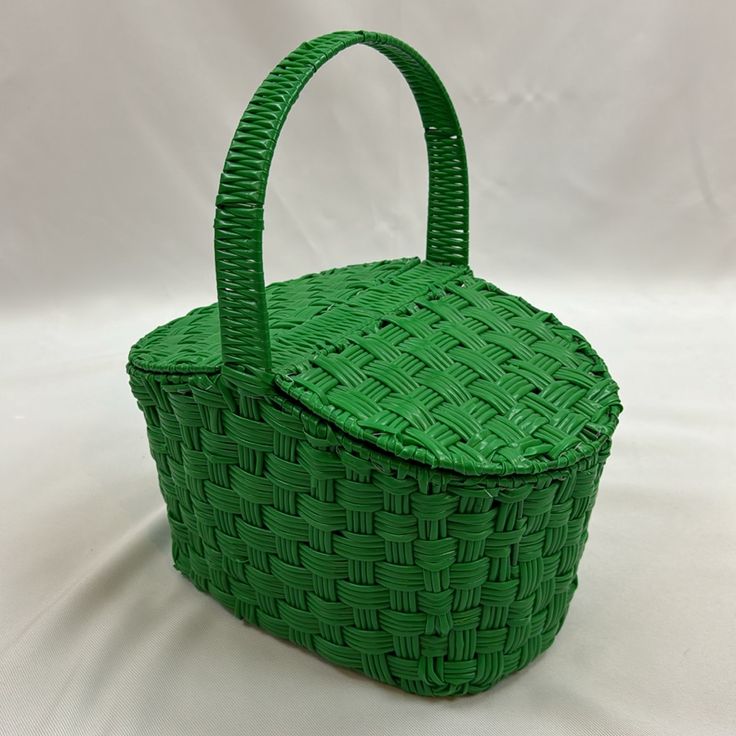 Brighten Up Your Spring Day With This Bright Green Zara Picnic Basket Handbag With Woven Exterior. This Will Definitely Cheer Up Your Spring Wardrobe And Turn Heads Wherever You Go. This Is Definitely A Statement Piece Item. Item Has Lined Interior And Is New Without Tags-Never Used. Handle. Height X Length X Width: 9.6 X 13.1 X 7.2 Inches (24.5 X 33.2 X 18.2 Cm) Materials: Outer Shell 100% Polyethylene Lining 100% Cotton Basket Handbag, Zara Bags, Spring Wardrobe, Cheer Up, Spring Day, Bright Green, Picnic Basket, Womens Tote Bags, Statement Pieces