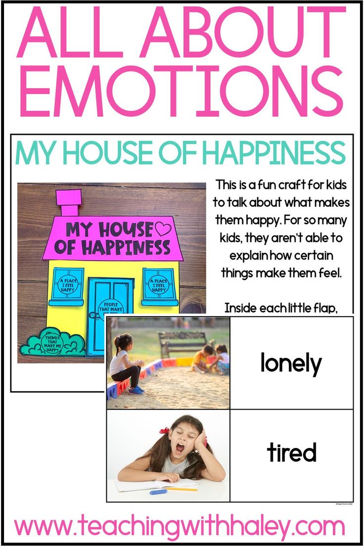 a poster with the words, all about emotions and an image of a house on it