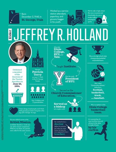 the poster for jeffy r holland's book, which is about his life and career