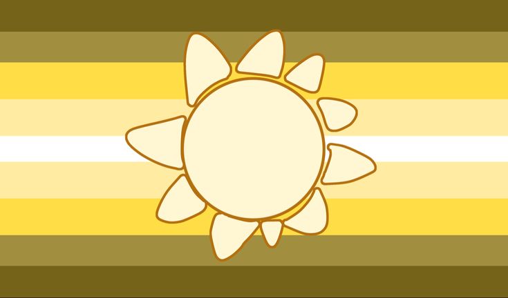 an image of a sun with stripes in the back ground and yellow on the front