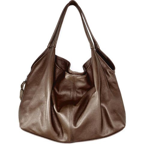 A comfortable and roomy leather hobo with a sophisticated drape and two straps for even easier access to the contents. Sven handbags are made in USA from soft, plush leather with minimal hardware. The designers of these terrific bags understand exactly what it takes to make a bag your favorite. Their thoughtful styles are practical, versatile, and timeless so you can enjoy them for many seasons.  Width: 15" Height: 10" Depth: 4" Wide double shoulder straps Shoulder drop: 11" 3 inner slip pockets Chic Leather Hobo Bag With Rolled Handles, Luxury Brown Hobo Bag With Rolled Handles, Fall Soft Leather Hobo Bag, Elegant Hobo Bag With Leather Handles For Fall, Versatile Hobo Bag With Leather Lining For Shopping, Elegant Fall Hobo Bag With Leather Handles, Fall Soft Leather Hobo Bag For Shopping, Luxury Soft Leather Hobo Bag For Fall, Fall Shopping Soft Leather Hobo Bag