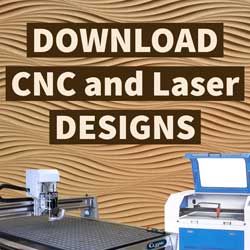 an image of a machine with the words, cnc and laser designs on it