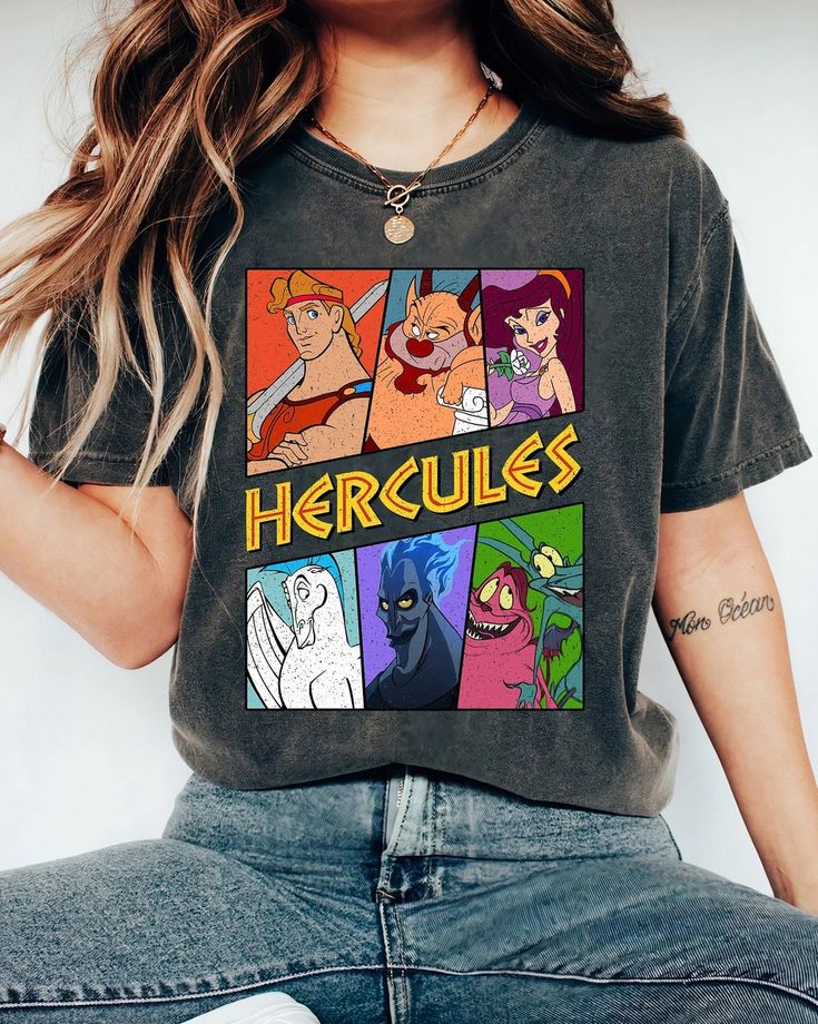 Hercules Shirt, Disney Graphic Tees, Hercules Megara, Disneyland Family, Disney Trip Outfits, Disney World Outfits, Disney Hercules, Disney Bound Outfits, Trip Outfits