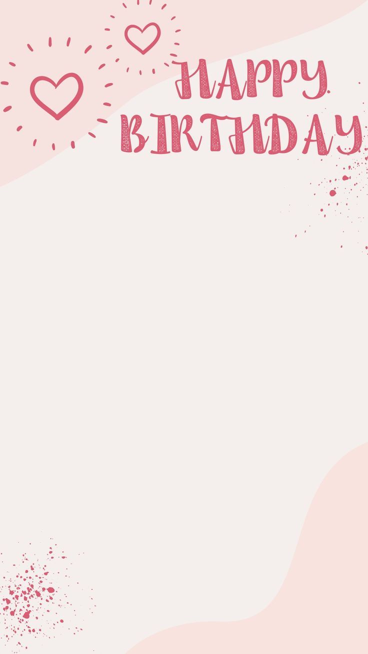 a pink birthday card with hearts and sprinkles on the bottom, says happy birthday