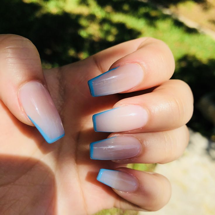 Baby Blue Acrylic Nails, Nails Shapes, Light Blue Nails, Baby Blue Nails, Blue Acrylic Nails, Acrylic Nail Art, Coffin Nails Designs, Pretty Acrylic Nails, French Tip Nails