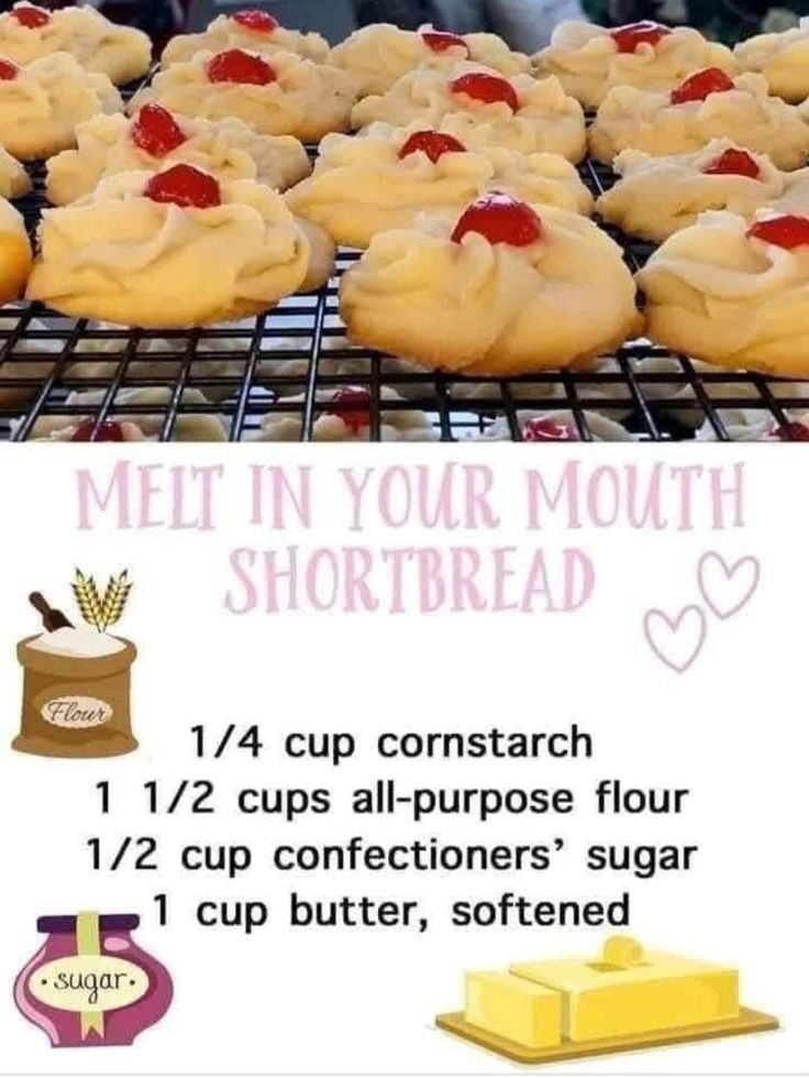 a poster with instructions to make shortbread muffins in the shape of hearts