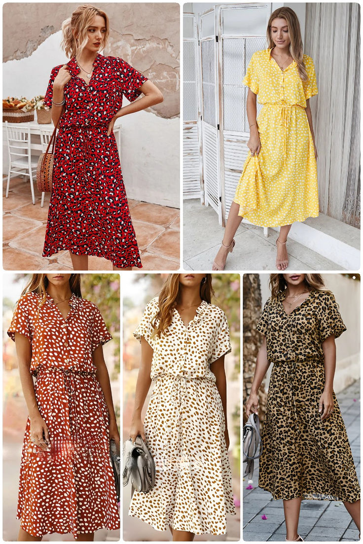 acelimosf™-Polka-dot print short-sleeved midi dress Printed Mid-length Maxi Dress, Summer Floral Print Midi Short Sleeve Dress, Printed Short Sleeve Midi Dress For Spring, Summer Floral Print Midi Length Short Sleeve Dress, Casual Printed Knee-length Midi Dress, Trendy Short Sleeve Summer Maxi Dress, Trendy Short Sleeve Maxi Dress For Summer, Trendy Short Sleeve Midi Dress For Vacation, Casual Knee-length Printed Midi Dress