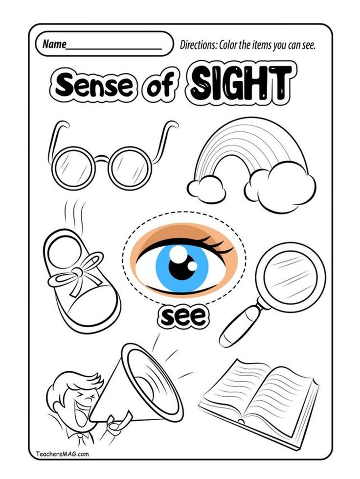 an eye with the words sense of sight on it and some other items surrounding it