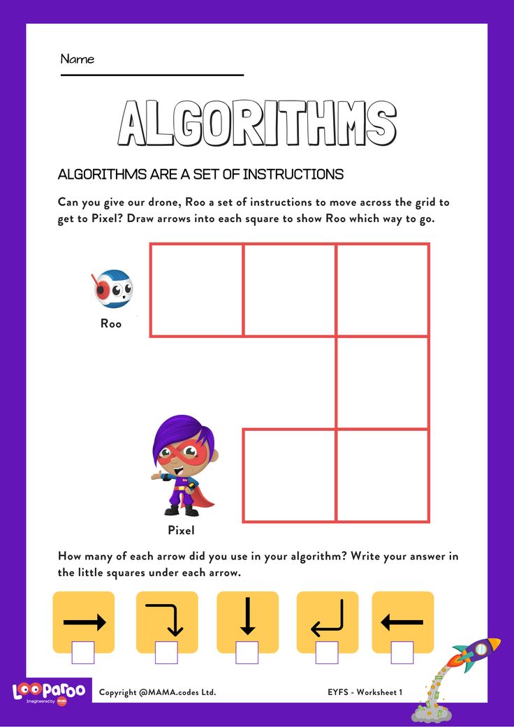 a worksheet with an image of the word algorthns on it