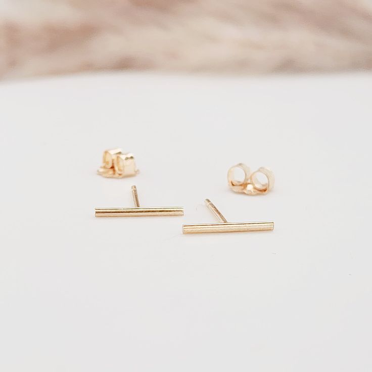 Gold filled bar earrings - Going Golden Rose Gold Bar, Cute Stud Earrings, Ring Spacer, Gold Bar Earrings, Hoop Charms, Round Pendant Necklace, Bar Studs, Bead Charm Bracelet, Bar Earrings