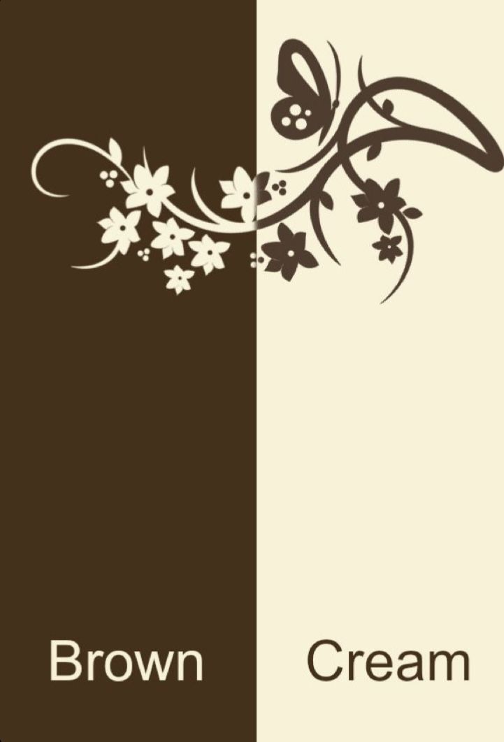 a brown and white banner with flowers on the bottom, and an image of a flower in