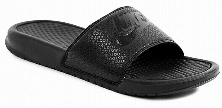 NIKE BENASSI JDI BLACK / BLACK-BLACK 343880 001 Nike Slides With Rubber Sole, Nike Casual Slides, Black Fade-resistant Open Toe Slides, Slip-resistant Slip-on Slides For Streetwear, Slip-resistant Sports Slides, Fade-resistant Black Slides, Nike Synthetic Slides With Rubber Sole, Nike Black Slide Sandals, Nike Black Slides With Rubber Sole