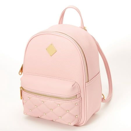 This small backpack is pink, with a quilted design and accented with faux pearls. It's perfect for on-the-go to carry your essentials with ease! It features a main zippered compartment, a small pocket on the front, and gold-tone hardware. You can wear it on your back comfortably with the adjustable straps. Adjustable shoulder straps, Dimensions: 8" W x 10.5" H x 5.5" D, Closure: Zipper, Material: PU Size: One Size.  Gender: female.  Age Group: kids. Cute Mini Backpacks, Mini Mochila, Pink Quilts, Girls Purse, Cute Backpacks, Pretty Bags, Pink Backpack, Cute Purses, Small Backpack