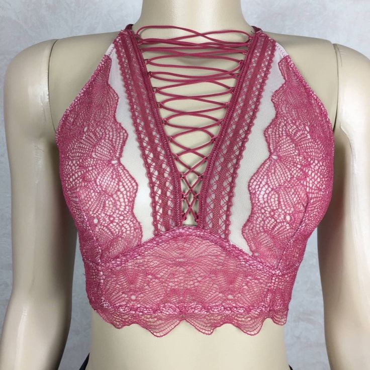 Sexy Pink And Nude Lacey And Strappy Bra By Victoria’s Secret. New With Tags. This Style Is Absolutely Stunning. This Style Has Lots Of Stretch In The Cups To Accommodate Medium And Larger Busted Woman. No Underwire Or Padding For Comfort. This Style Has Been Discontinued By Vs And Will Soon Be Impossible To Find. New With Tags Price Firm Ship Daily Except Weekends V01813008 String Bra For Night Out, Fitted Pink Bra For Night Out, Pink Underwire Top For Party, Pink Party Tops With Underwire, Pink Tops With Straps For Party, Pink Stretch Bra For Night Out, Pink Party Tops With Straps, Pink Stretch Bra For Party, Pink Tops With Straps For Night Out