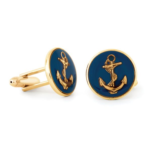 A SLEEK & CLASSY TOUCH Dress to impress in the workplace and beyond. Looking the part makes all the difference and that means having the right accessories for your business or formal attire. Cufflinks are a classic choice to elevate your look and enhance your suit. Our Anchor Cufflinks are the perfect choice for men with a love for all things nautical, featuring an anchor symbol with dark blue enamel. For such a minor accessory, it has a major impact on your style. [split] Made with high-quality Elegant Blue Cufflinks For Business, Classic Blue Cufflinks For Office, Timeless Formal Cufflinks, Classic Blue Cufflinks For Formal Occasions, Elegant Blue Cufflinks For Formal Occasions, Classic Polished Jewelry For Work, Classic Polished Jewelry For Workwear, Classic Polished Finish Jewelry For Workwear, Classic Jewelry With Polished Finish For Workwear