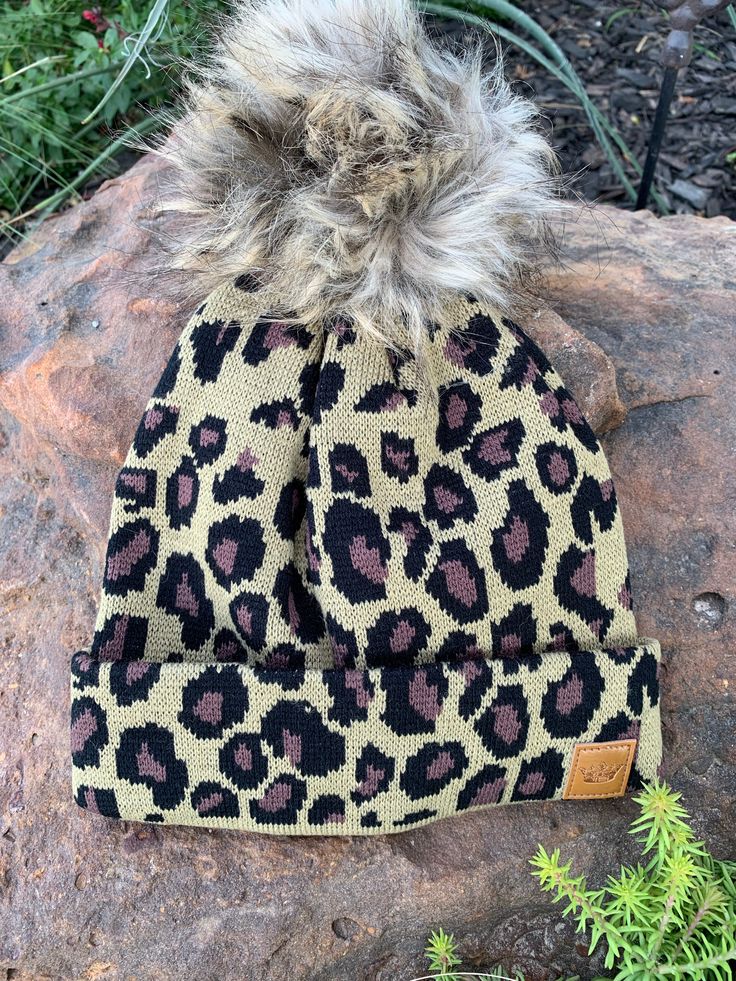 Solid Leopard beanie fleece lined made by Panache Accessories One Size Beanie For Cold Weather, Warm Outdoor Beanie, Cotton Beanie For Winter, One Size, Cold Weather Beanie With Faux Fur Lining, Warm Beanie For Cold Weather, Cotton Beanie For Cold Weather, Winter Cotton Beanie, One Size, Outdoor Beanie With Faux Fur Lining, Trendy Warm Beanie For Outdoor