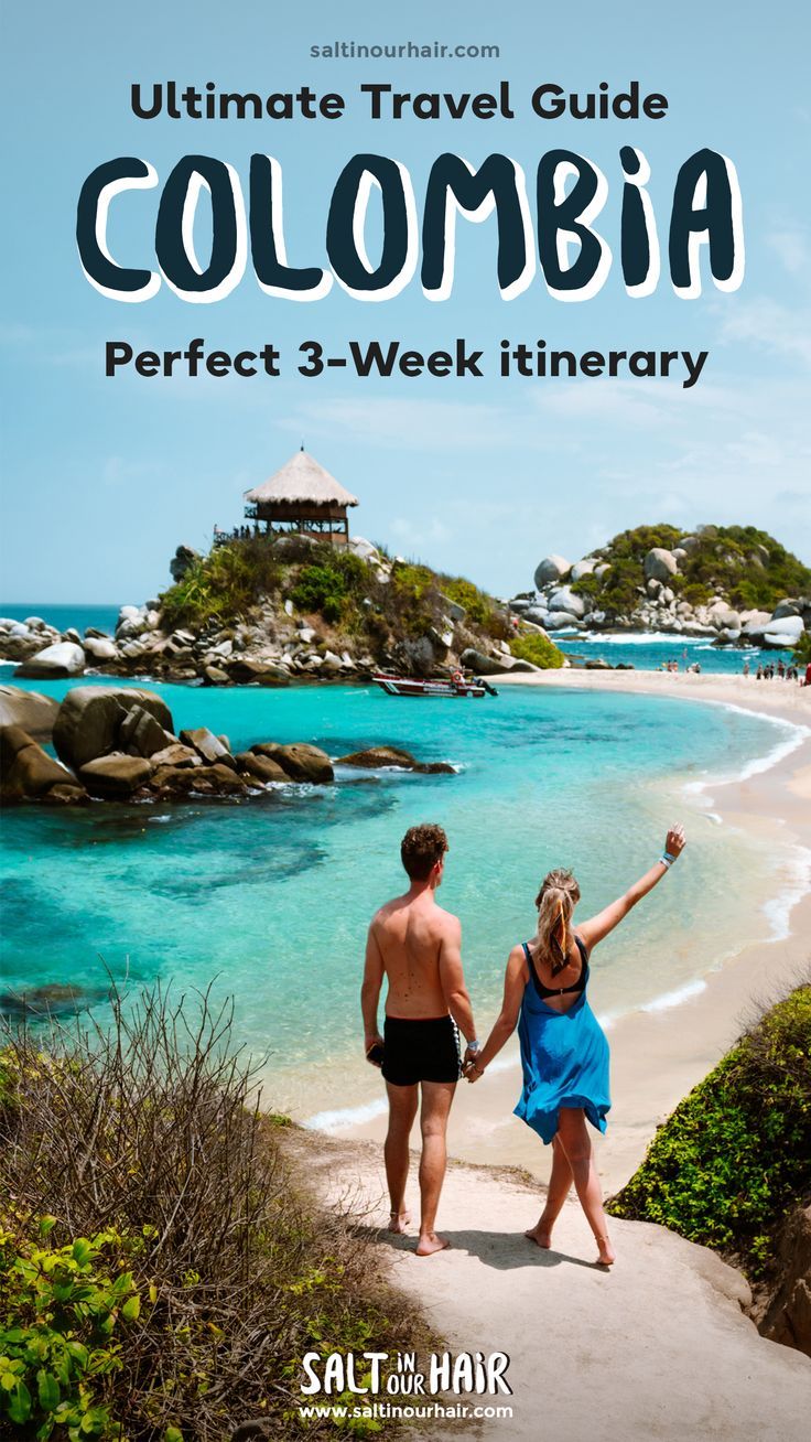 two people walking along the beach with text overlaying top things to do in tayrona national park - colombia