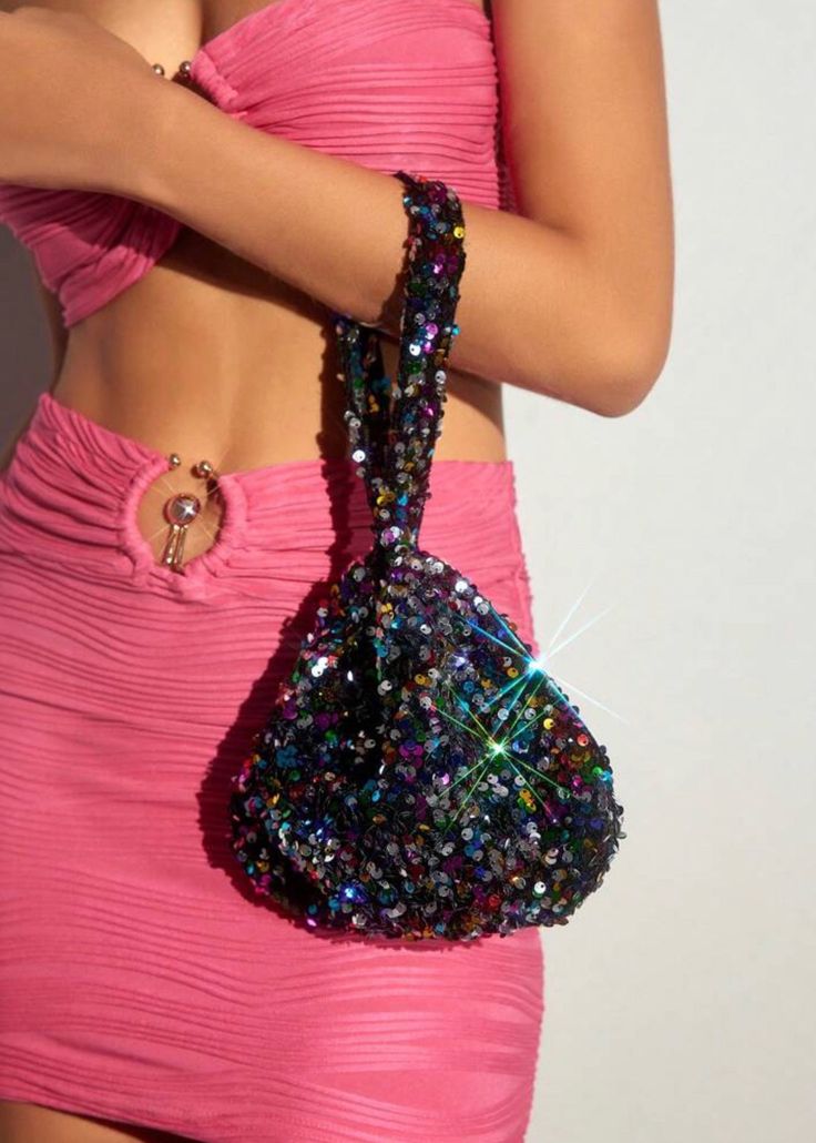 Indulge in the luxurious elegance of our Contrast Sequin Evening Bag. Featuring an eye-catching multicolor design, this bag is perfect for adding a touch of sparkle to any evening ensemble. The zipper closure ensures your belongings stay safe and secure, while the mini size makes it the perfect accessory for a night out. Elevate your style with this sophisticated and exclusive bag. Elegant Bags With Zipper Closure For Night Out, Elegant Party Shoulder Bag With Zipper Closure, Glamorous Sequin Clutch Bag, Handheld Sequined Evening Bag For Parties, Trendy Handheld Shoulder Bag For Party, Trendy Handheld Evening Bag For Events, Trendy Party Bags With Sequins, Trendy Shoulder Evening Bag For Night Out, Elegant Party Bag With Zipper Closure