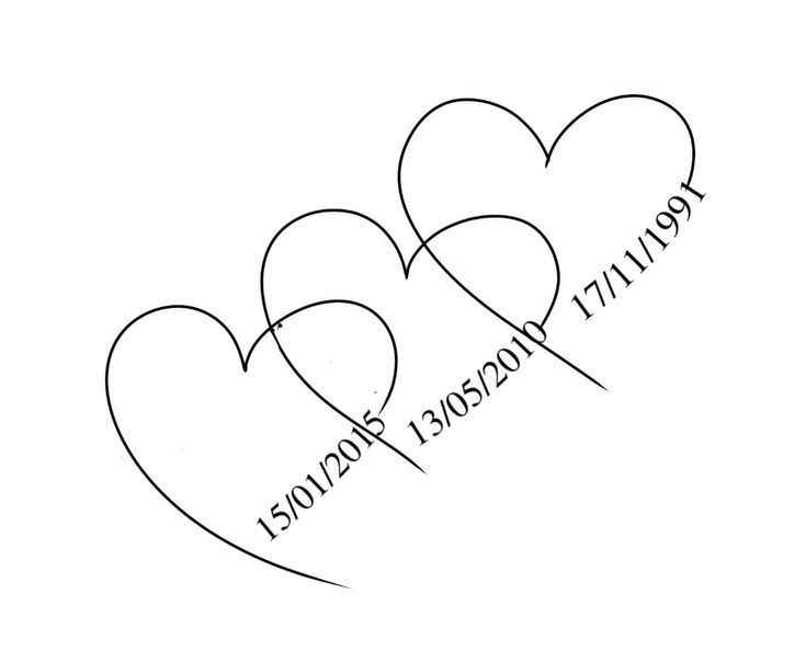 three hearts with the word love is forever written on them in two different font styles