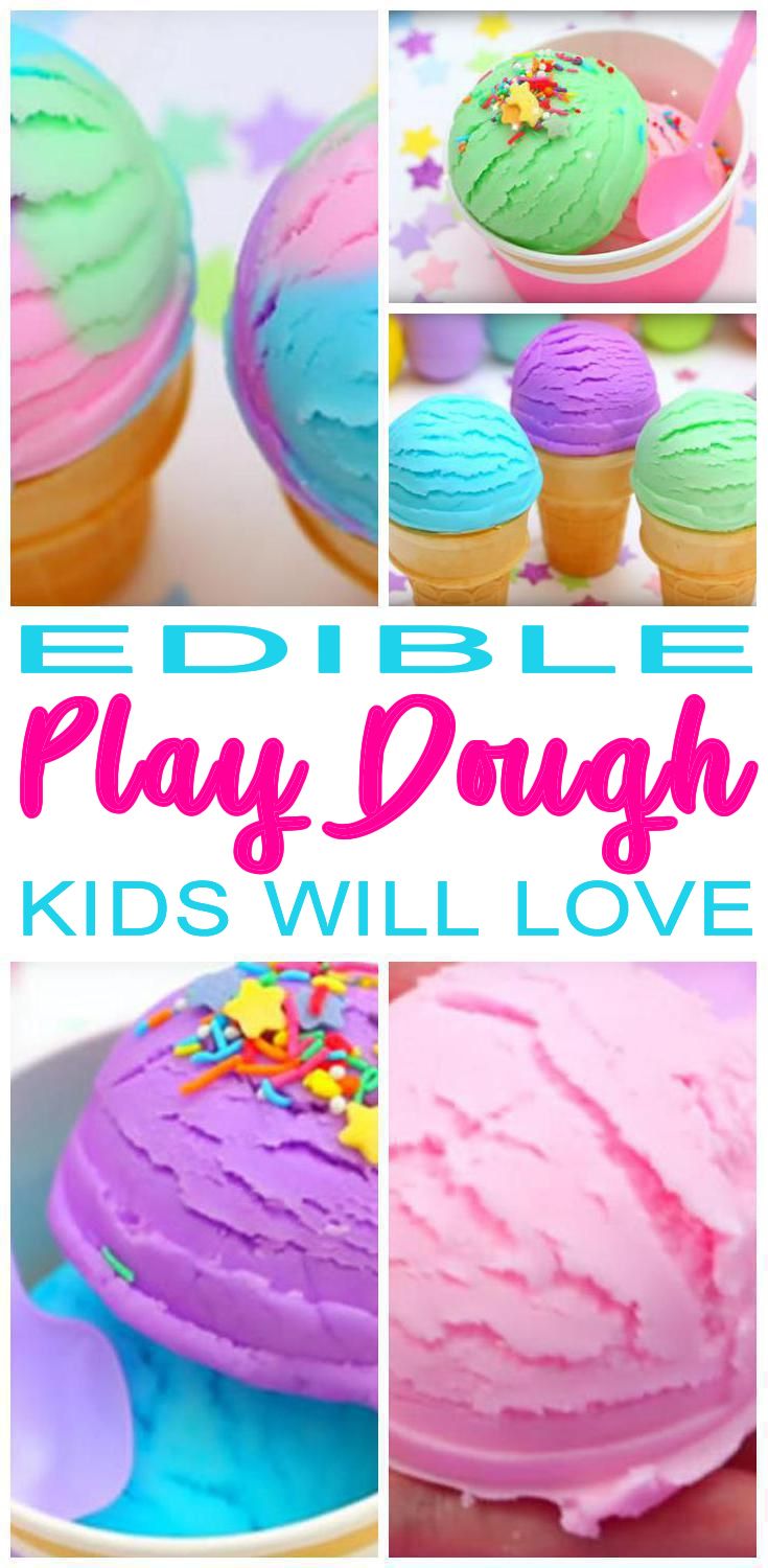 there is a collage of pictures with play doughs and kids will love them