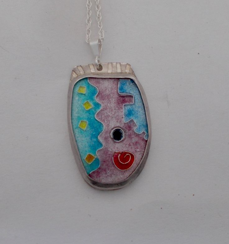 "Real cloisonné...I fired 7 - 10 layers of enamel into the fine silver cloisonné cells and then set the completed piece in sterling silver. The size is 1 1/4\" by 3/4\" and it has sterling silver chain. All my jewelry come in a nice gift box." Cloisonne Enamel Jewelry, Cloisonne Jewelry, Cloisonne Enamel, Enamel Jewelry, Sterling Silver Chain, Fine Silver, Sterling Silber, Sterling Silver Chains, My Jewellery