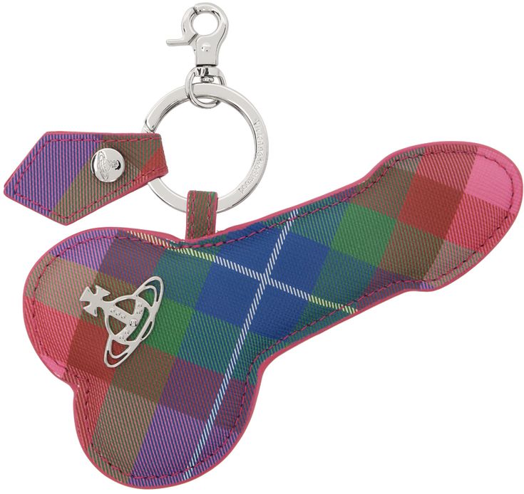 Keychain in multicolor saffiano faux-leather and silver-tone metal. · Check pattern throughout · Padded graphic charm with logo hardware · Keyring and lobster-clasp fastening · H5.5 x W6 Supplier color: Candy tartan Vivienne Westwood Keychain, Punk Keychain, Candy Keychain, Punk Ideas, Felt Keychain, Color Candy, Christmas Accessories, Handbag Wallet, Purse Charms