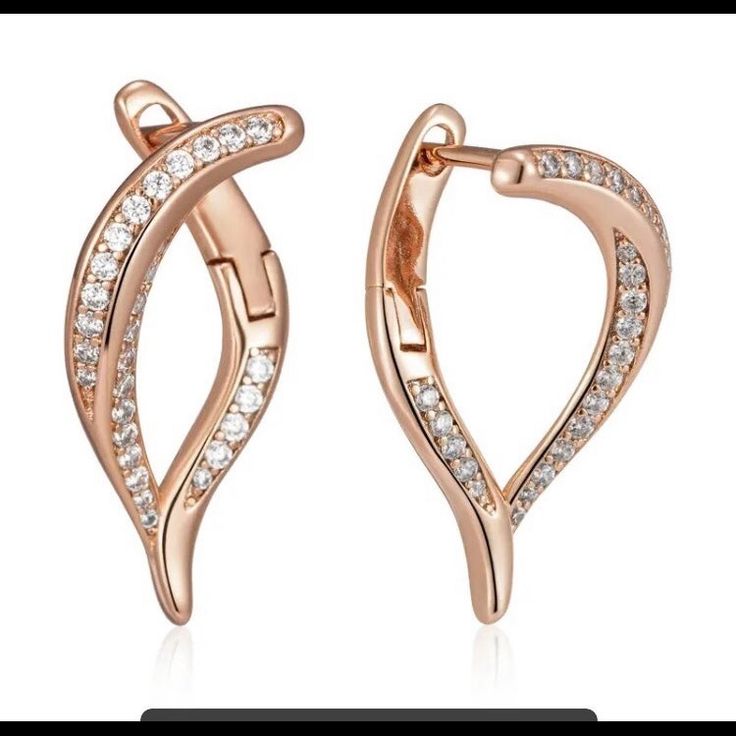 Gorgeous New Rosegold Plated 925 Stamped Beautiful On Ears Very Unique Bundle To Save Superb Quality Great For Gifting ! Elegant Rose Gold Hoop Earrings For Party, Elegant Pink Gold Hoop Earrings, Formal Rose Gold Hoop Earrings With Ear Wire, Pierced Rose Gold Hoop Earrings With Cubic Zirconia, Sparkling Rose Gold Earrings For Anniversary, Anniversary Sparkling Rose Gold Earrings, Elegant Pink Gold Hoop Earrings As Gift, Elegant Pink Gold Hoop Earrings For Gift, Elegant Rose Gold Earrings For Gift