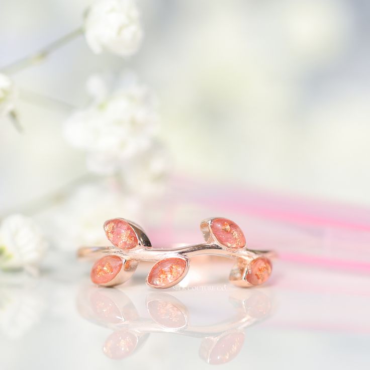 Nature-inspired Open Ring For Promise, Nature-inspired Rose Gold Ring Jewelry, Nature-inspired Rose Gold Gemstone Rings, Breastmilk Jewelry Rings, Breastmilk Jewelry Bracelet, Breastmilk Jewelry Necklaces, Breast Milk Jewelry, Breastmilk Ring, The Garden Of Eden