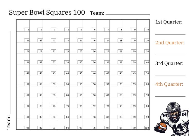 the super bowl squares game is shown in black and white