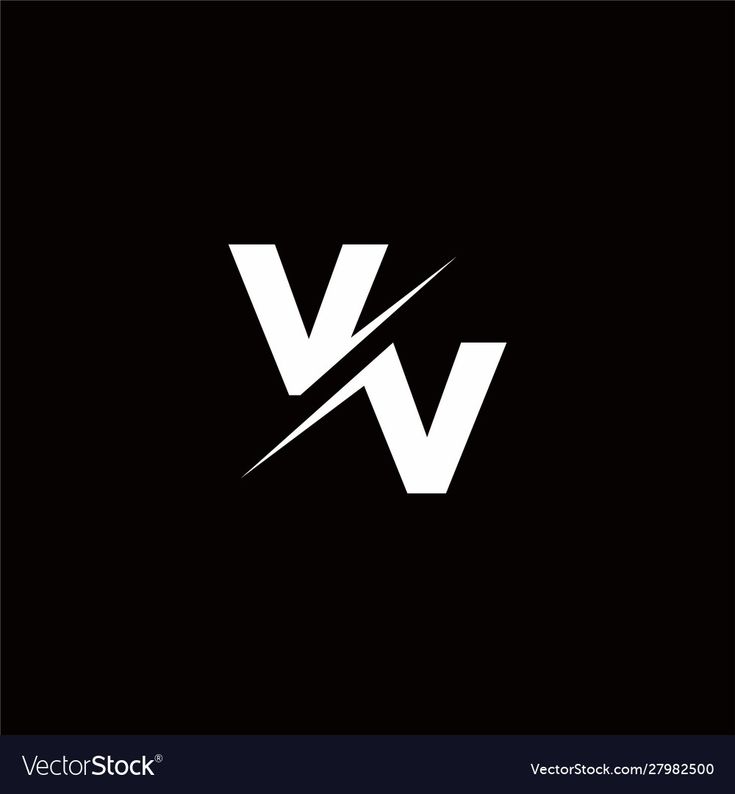 the letters v and v are black and white