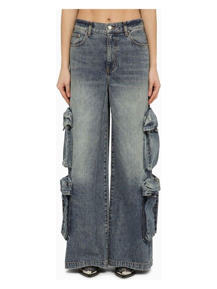 230 AMIRI JEANS BAGGY CARGO IN DENIM BLUE Amiri Jeans, Denim Cargo, Confident Woman, Women Denim Jeans, Cargo Jeans, Colored Denim, Emilio Pucci, Denim Pant, Denim Blue