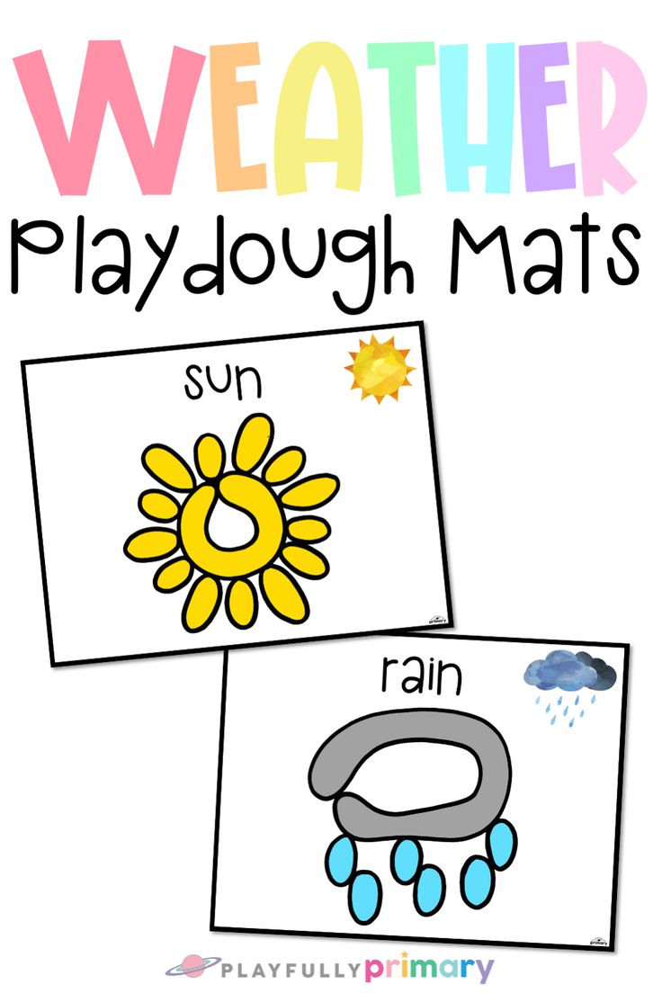 the weather playdough mats with sun and rain