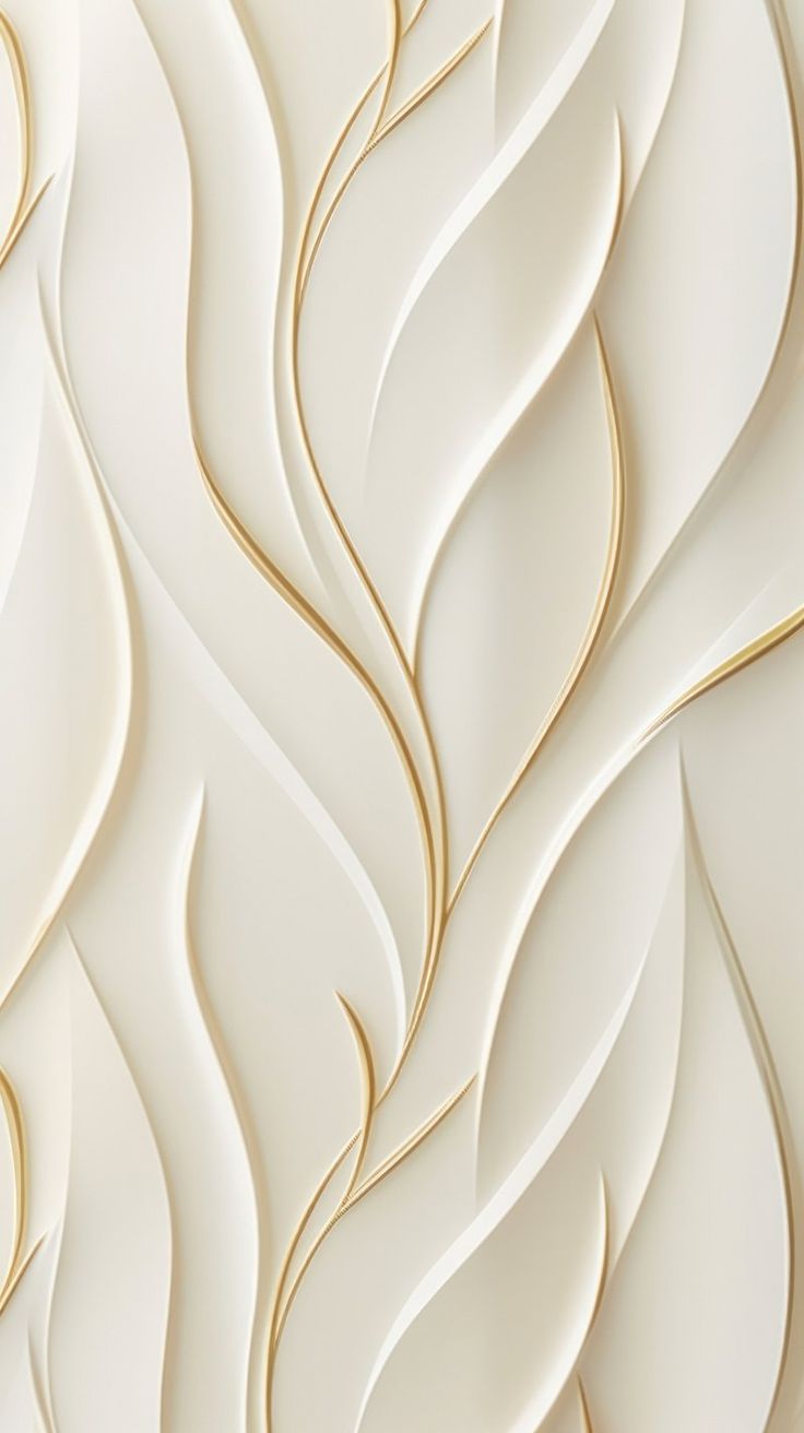 an abstract white and gold wallpaper with wavy lines