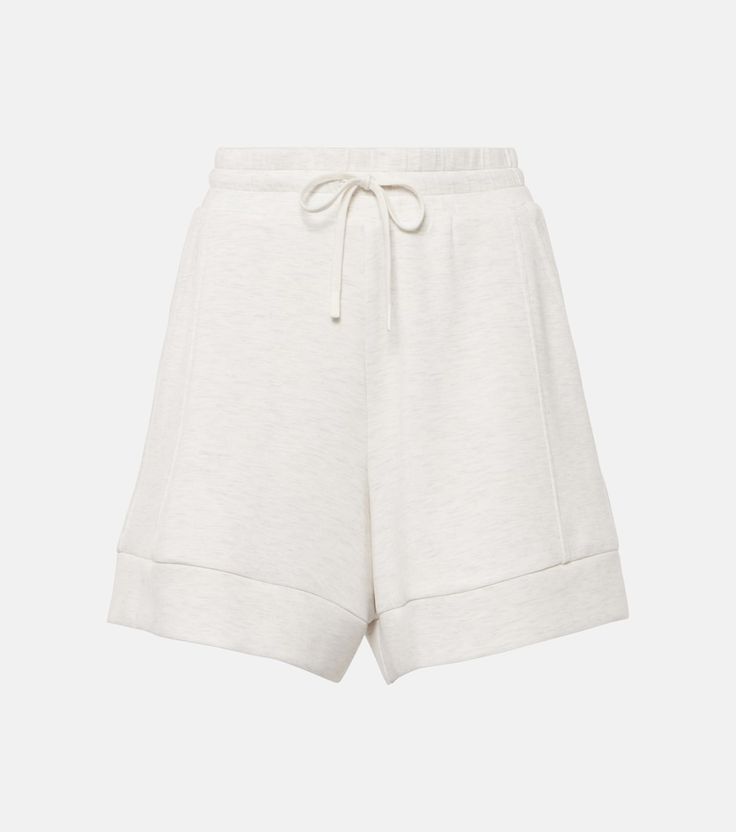 Alder high-rise shorts in white - Varley | Mytheresa Daywear Bottoms With Built-in Shorts, Short Length Bottoms With Banded Waist For Day Out, Loungewear High-waisted Shorts With Side Pockets, Beige Bermuda Bottoms With Elastic Waistband, Relaxed Fit Shorts With Banded Waist For Loungewear, White Bermuda Shorts With Built-in Shorts For Day Out, High-waisted Shorts With Banded Waist, High Waist Lounge Shorts With Pockets, High-waist Loungewear Shorts With Pockets