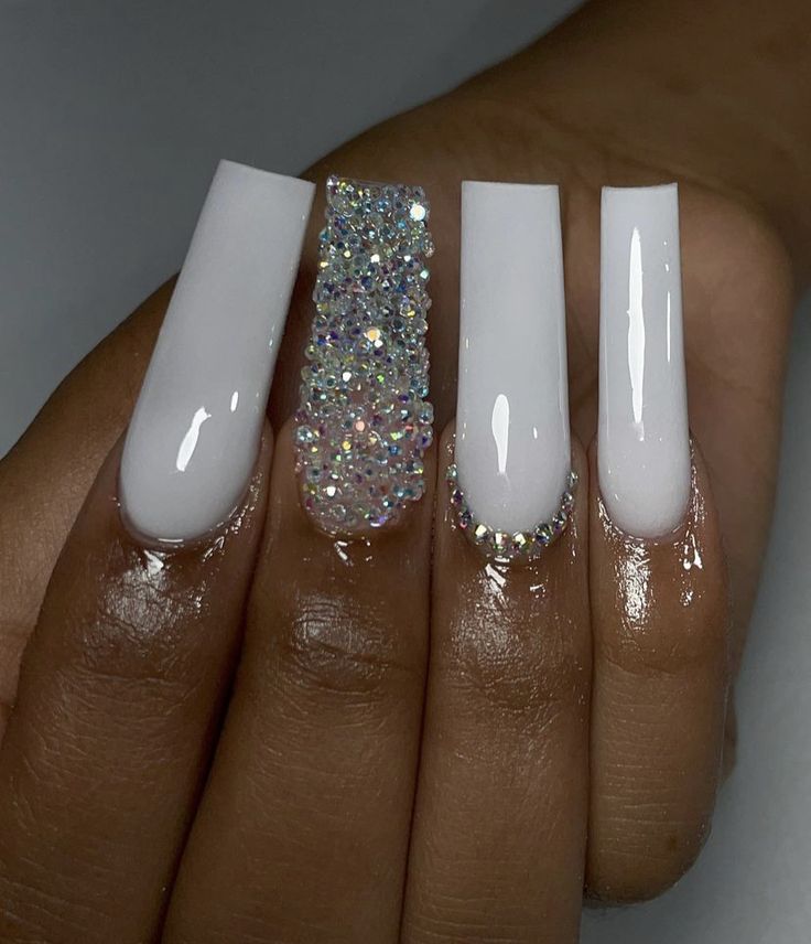 Thermal Nails, Nails With Glitter, Tapered Square Nails, Long Acrylic Nail Designs, Drip Nails, Colored Acrylic Nails, White Acrylic Nails, Dope Nail Designs, Short Square Acrylic Nails