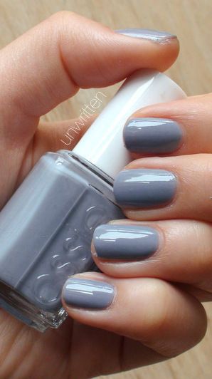 If you like our oak leaf pin & design, can you follow us ? Nails Light Colors, Essie Cocktail Bling, Gray Nail Polish, Gray Nail, Gray Colour, Essie Nail Colors, Gray Sky, Pin Design, Polish Colors