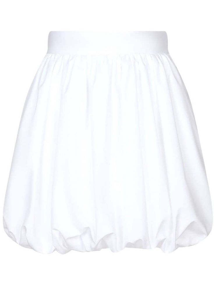 Dolce & Gabbana bubble-silhouette Cotton Miniskirt - Farfetch Fitted Gathered Mini Skirt For Daywear, Fitted Mini Skirt With Gathered Detail For Daywear, Luxury Voluminous Mini Skirt For Summer, Chic White Skort With Gathered Skirt, Fitted Bubble Hem Skirt For Summer, Chic White Mini Skirt For Daywear, White Cotton Mini Skirt For Daywear, Elegant White Mini Skirt For Daywear, White Pleated Mini Skirt For Daywear