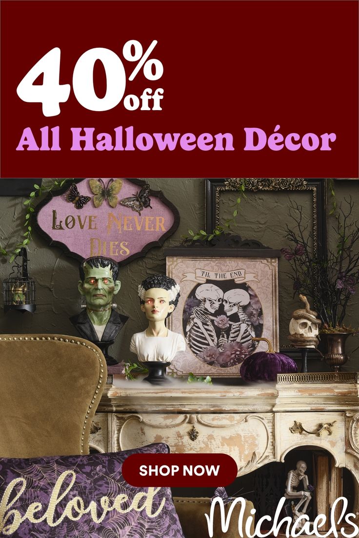 the sale is up for 40 % off all halloween decor