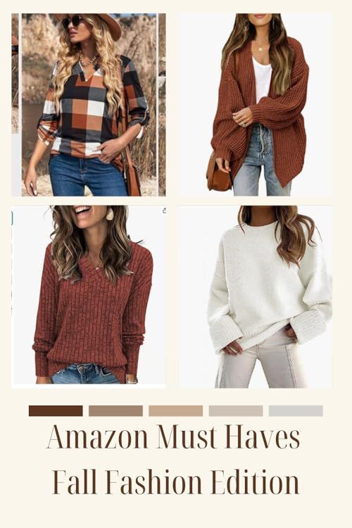 Fall sweaters…yes please Fall Outfits Amazon 2024, Fall Amazon Outfits, Amazon Winter Outfits, Amazon Must Haves Clothes, Amazon Teacher Outfits, Amazon Outfit Ideas, Amazon Fall Fashion, Amazon Sweaters, Chic Office Wear