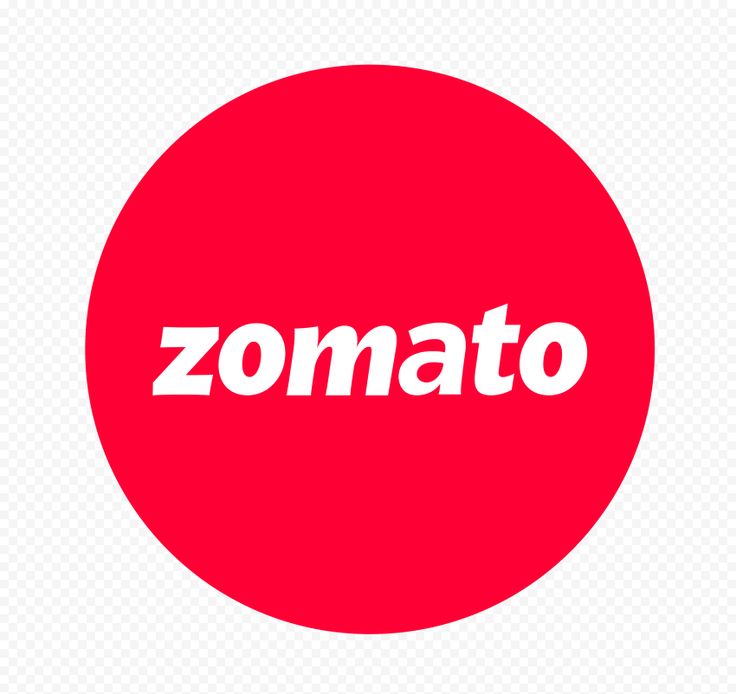 a red button with the word zomato in white letters on top of it